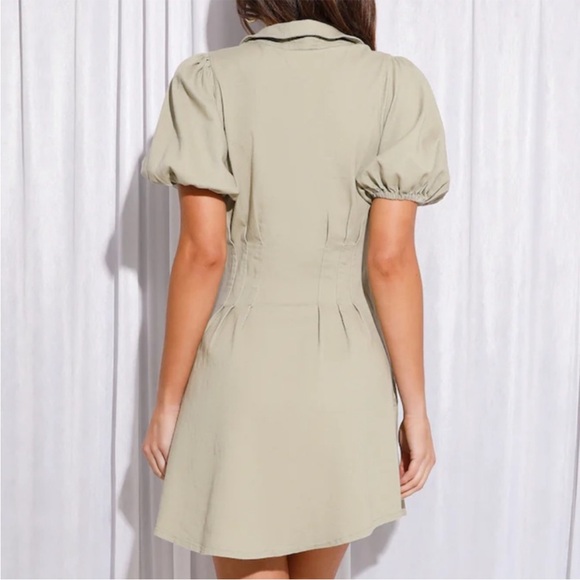 Hello Molly| Day Date Mini Dress Sage - Picture 2 of 7